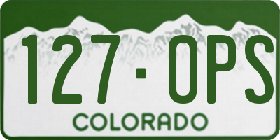 CO license plate 127OPS