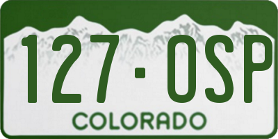 CO license plate 127OSP