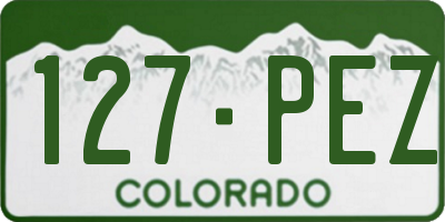 CO license plate 127PEZ