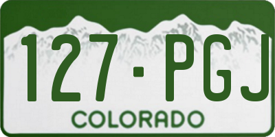 CO license plate 127PGJ