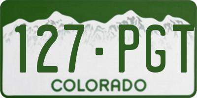 CO license plate 127PGT