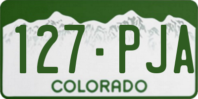 CO license plate 127PJA