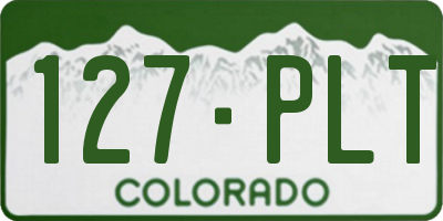 CO license plate 127PLT