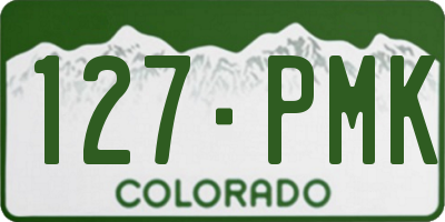 CO license plate 127PMK