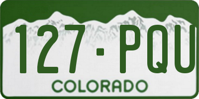 CO license plate 127PQU