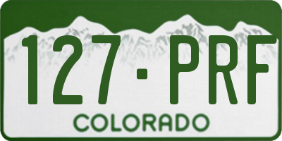 CO license plate 127PRF
