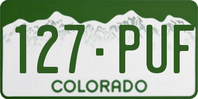 CO license plate 127PUF