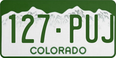 CO license plate 127PUJ