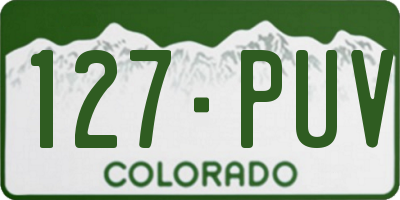 CO license plate 127PUV