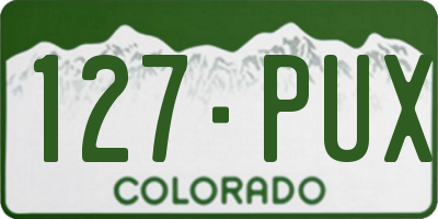 CO license plate 127PUX