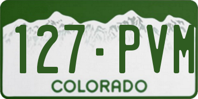 CO license plate 127PVM
