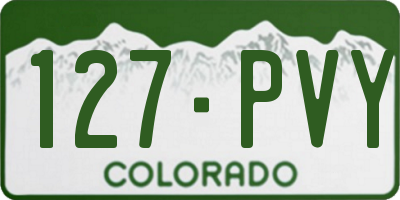 CO license plate 127PVY