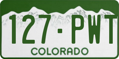 CO license plate 127PWT