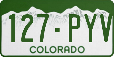 CO license plate 127PYV