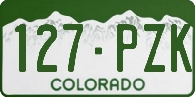 CO license plate 127PZK