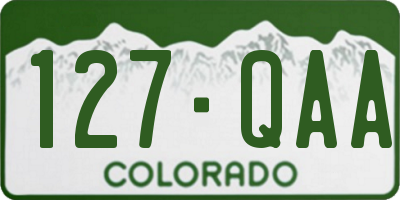 CO license plate 127QAA
