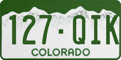 CO license plate 127QIK