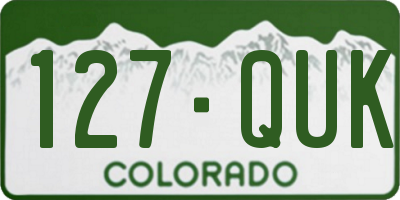CO license plate 127QUK