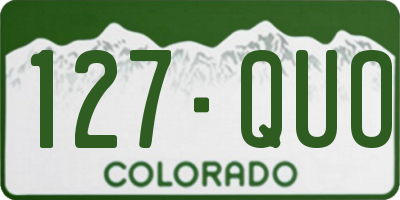 CO license plate 127QUO