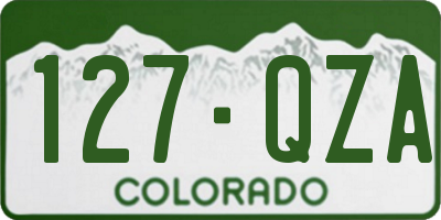 CO license plate 127QZA