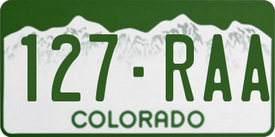 CO license plate 127RAA