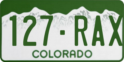 CO license plate 127RAX