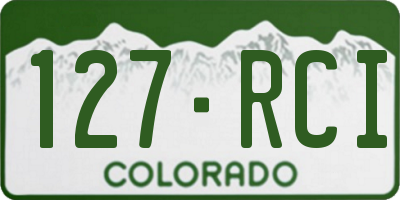 CO license plate 127RCI