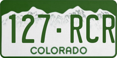 CO license plate 127RCR