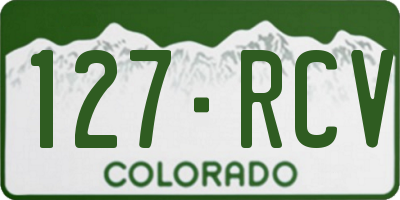 CO license plate 127RCV