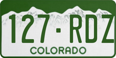 CO license plate 127RDZ
