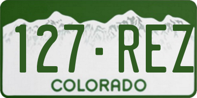 CO license plate 127REZ