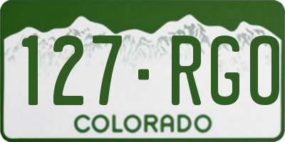 CO license plate 127RGO