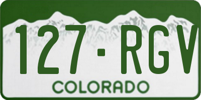 CO license plate 127RGV