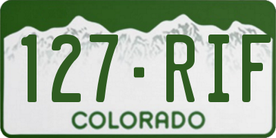 CO license plate 127RIF
