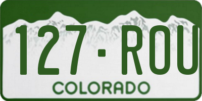 CO license plate 127ROU
