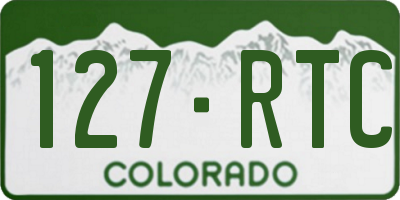 CO license plate 127RTC