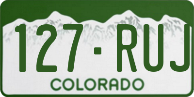 CO license plate 127RUJ