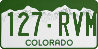 CO license plate 127RVM