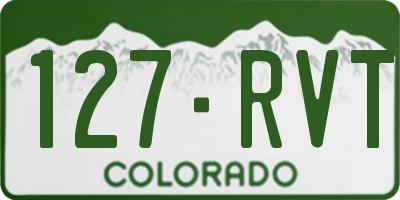 CO license plate 127RVT