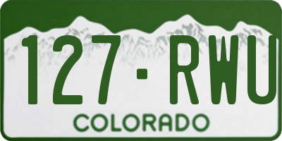 CO license plate 127RWU