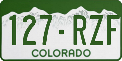 CO license plate 127RZF