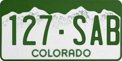 CO license plate 127SAB