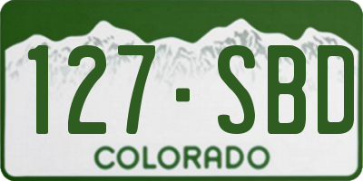 CO license plate 127SBD
