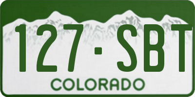 CO license plate 127SBT