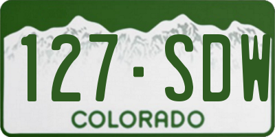 CO license plate 127SDW