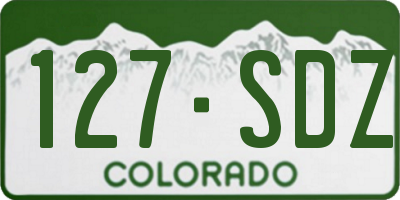 CO license plate 127SDZ
