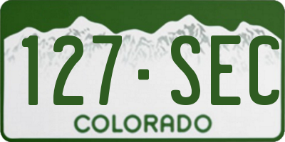 CO license plate 127SEC