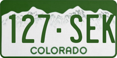 CO license plate 127SEK