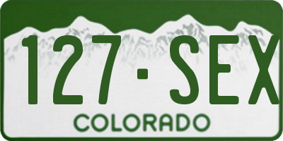 CO license plate 127SEX