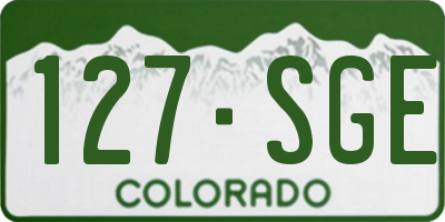 CO license plate 127SGE